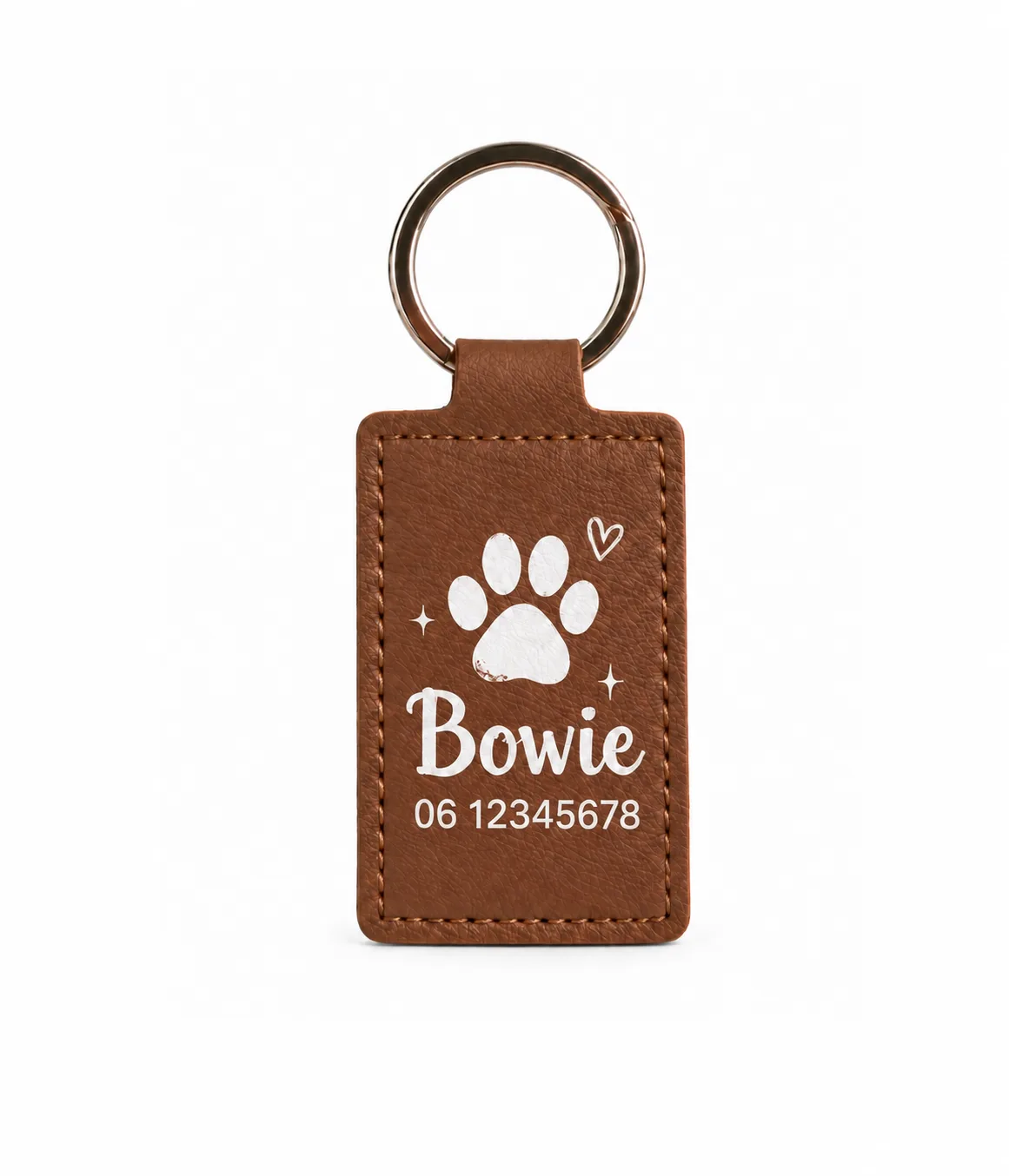 Gepersonaliseerde Leren Sleutelhanger met Eigen Ontwerp 4