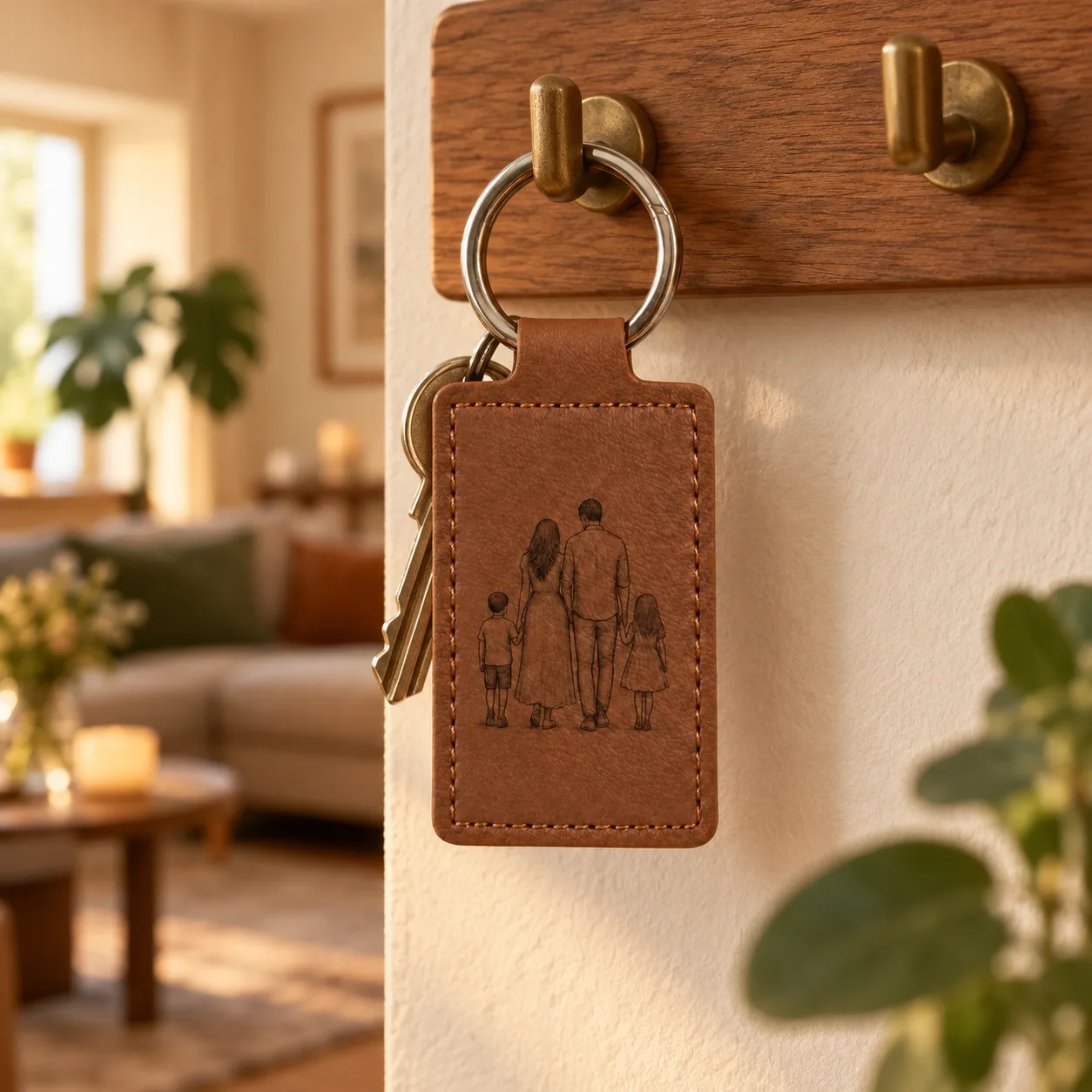Gepersonaliseerde Leren Sleutelhanger met Eigen Ontwerp 5